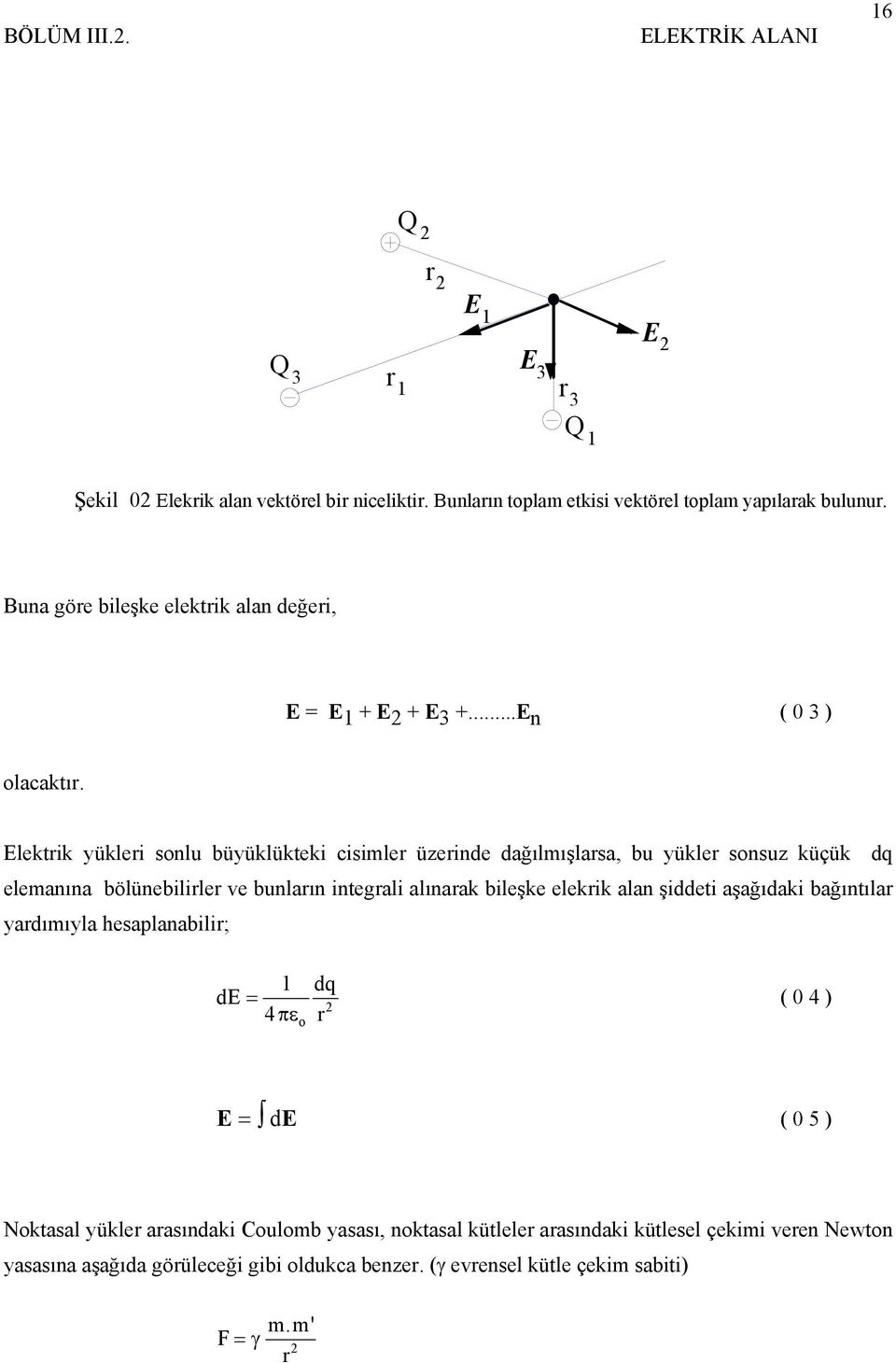 lektik yüklei snlu büyüklükteki cisimle üzeinde dğılmışls, bu yükle snsuz küçük dq elemnın bölünebilile ve bunlın integli lınk bileşke