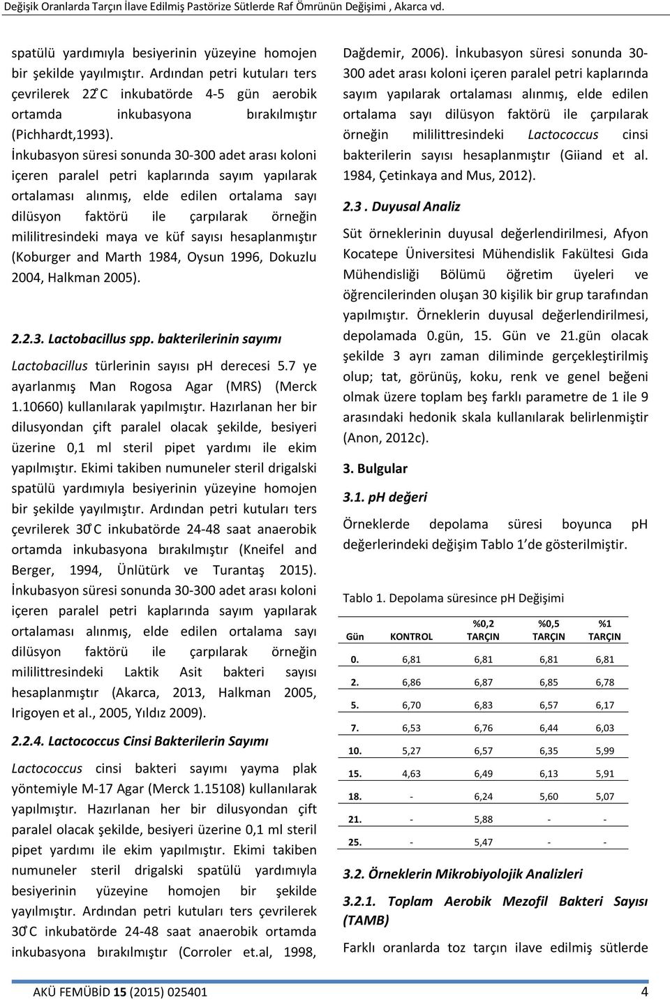 mililitresindeki maya ve küf sayısı hesaplanmıştır (Koburger and Marth 1984, Oysun 1996, Dokuzlu 2004, Halkman 2005). 2.2.3. Lactobacillus spp.