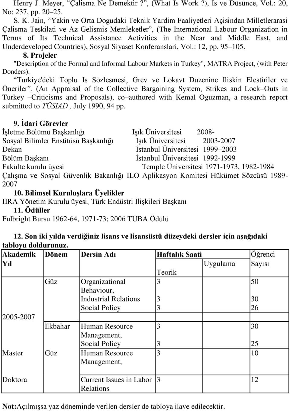 Assistance Activities in the Near and Middle East, and Underdeveloped Countries), Sosyal Siyaset Konferanslari, Vol.: 12, pp. 95 105. 8.