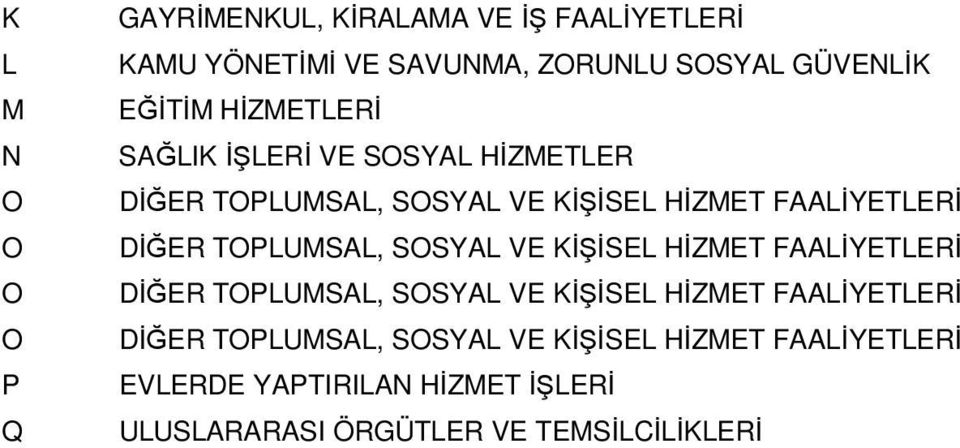 TPLUMSAL, SSYAL VE KĐŞĐSEL HĐZMET FAALĐYETLERĐ DĐĞER TPLUMSAL, SSYAL VE KĐŞĐSEL HĐZMET FAALĐYETLERĐ DĐĞER