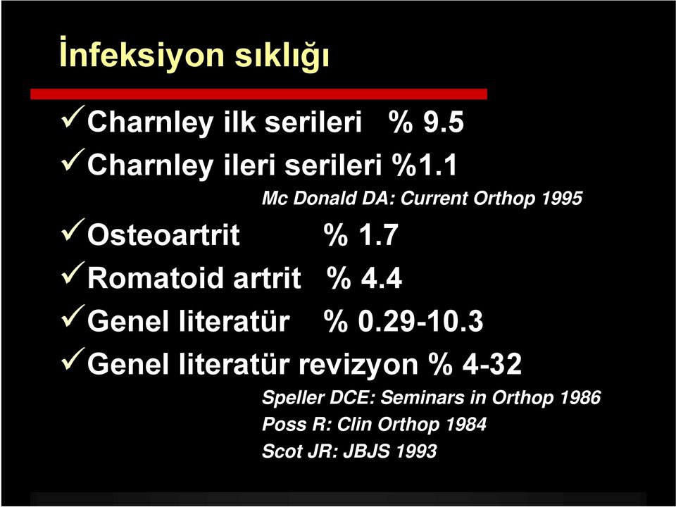 1 Mc Donald DA: Current Orthop 1995 Osteoartrit % 1.