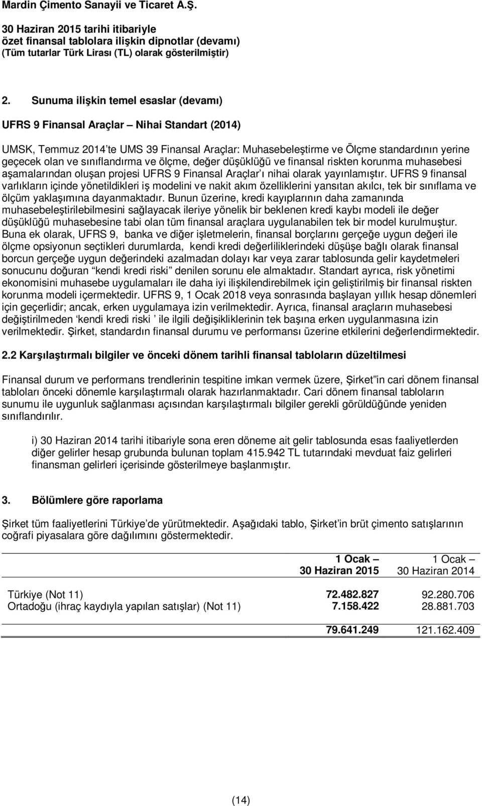 ölçme, değer düşüklüğü ve finansal riskten korunma muhasebesi aşamalarından oluşan projesi UFRS 9 Finansal Araçlar ı nihai olarak yayınlamıştır.