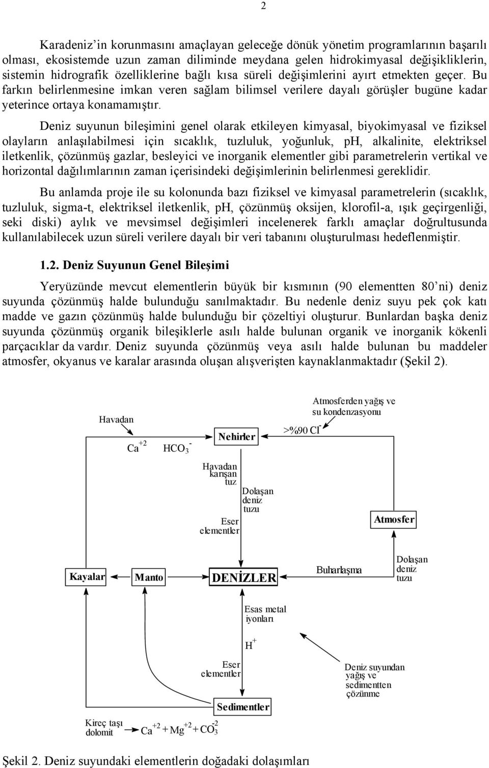 Deniz suyunun bileşimini genel olarak etkileyen kimyasal, biyokimyasal ve fiziksel olayların anlaşılabilmesi için sıcaklık, tuzluluk, yoğunluk, ph, alkalinite, elektriksel iletkenlik, çözünmüş