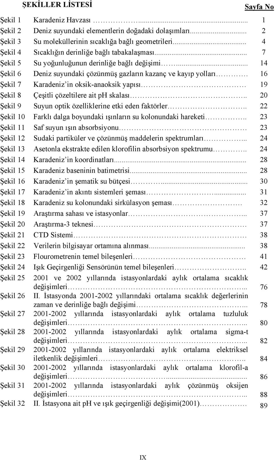 16 Şekil 7 Karadeniz in oksikanaoksik yapısı 19 Şekil 8 Çeşitli çözeltilere ait ph skalası.. 20 Şekil 9 Suyun optik özelliklerine etki eden faktörler.