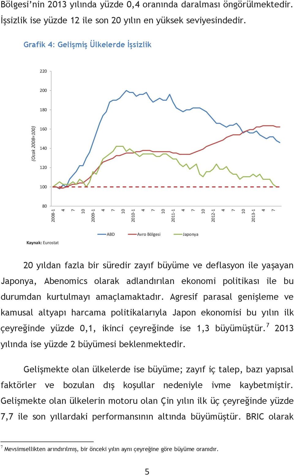 Japonya 20 yıldan fazla bir süredir zayıf büyüme ve deflasyon ile yaşayan Japonya, Abenomics olarak adlandırılan ekonomi politikası ile bu durumdan kurtulmayı amaçlamaktadır.