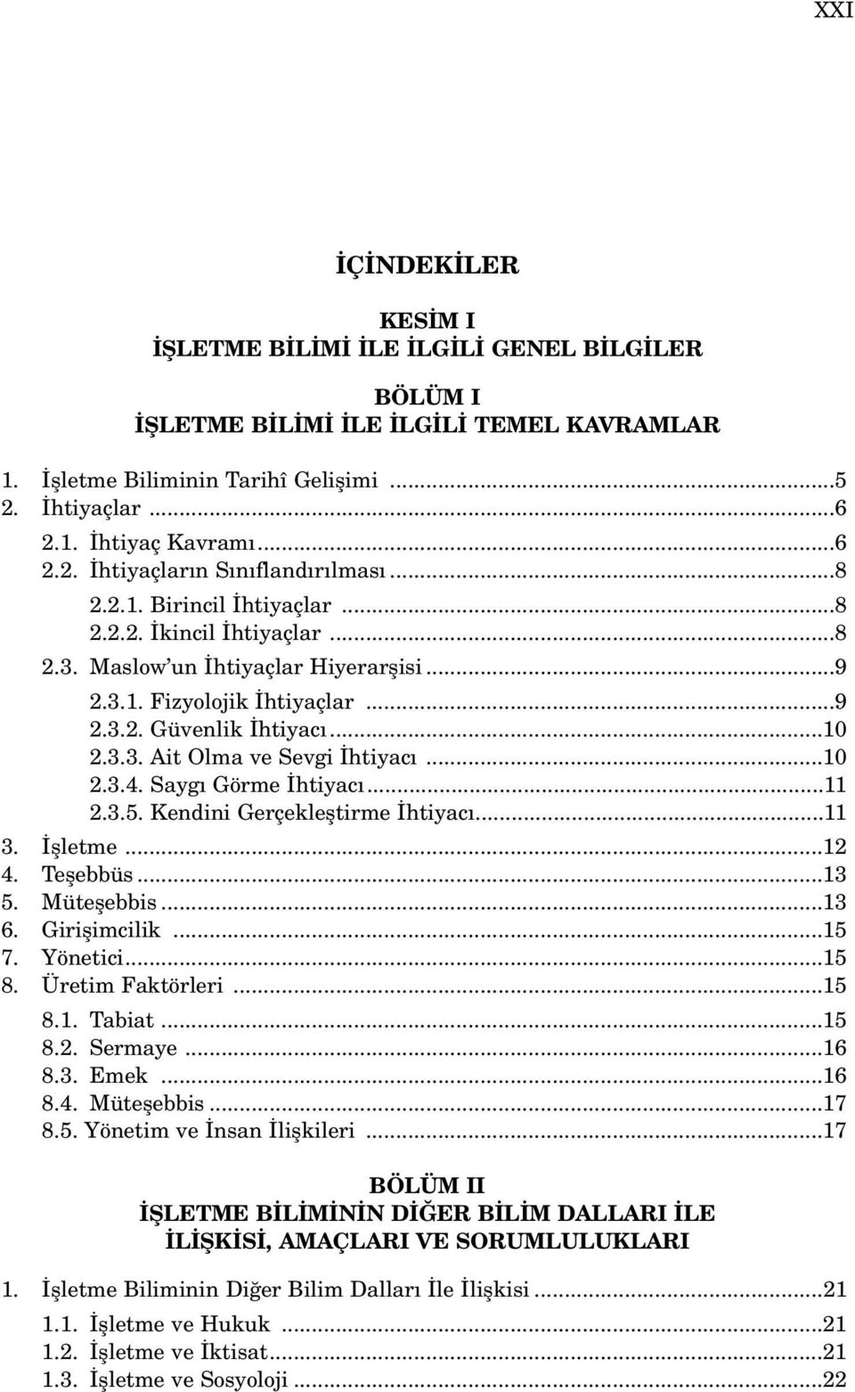 ..10 2.3.4. Sayg Görme htiyac...11 2.3.5. Kendini Gerçeklefltirme htiyac...11 3. flletme...12 4. Teflebbüs...13 5. Müteflebbis...13 6. Giriflimcilik...15 7. Yönetici...15 8. Üretim Faktörleri...15 8.1. Tabiat.