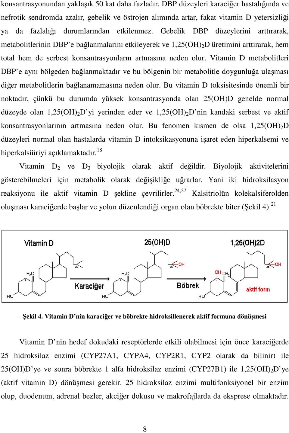 Gebelik DBP düzeylerini arttırarak, metabolitlerinin DBP e bağlanmalarını etkileyerek ve 1,25(OH) 2 D üretimini arttırarak, hem total hem de serbest konsantrasyonların artmasına neden olur.