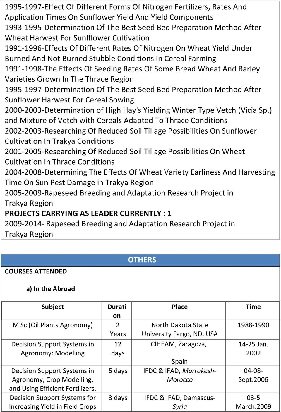 Seeding Rates Of Some Bread Wheat And Barley Varieties Grown In The Thrace Region 1995-1997-Determination Of The Best Seed Bed Preparation Method After Sunflower Harwest For Cereal Sowing