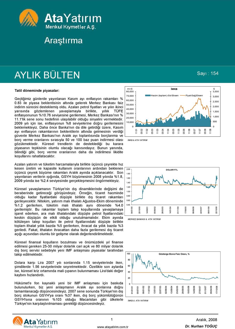 Azalan petrol fiyatları ve yılın ikinci yarısında gözlemlenen yavaşlamayla birlikte, yıllık TÜFE enflasyonunun %1.76 seviyesine gerilemesi, Merkez Bankası'nın % 11.