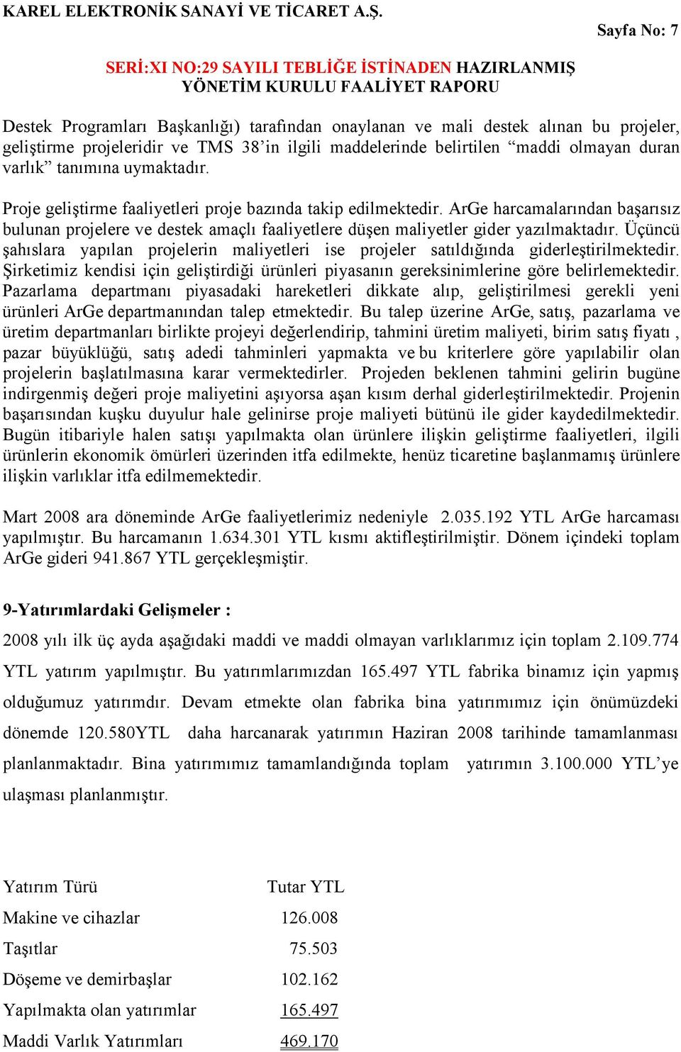 ArGe harcamalarından başarısız bulunan projelere ve destek amaçlı faaliyetlere düşen maliyetler gider yazılmaktadır.