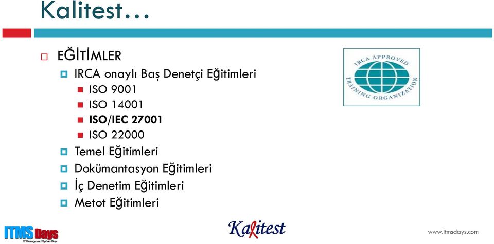 ISO 22000 Temel Eğitimleri Dokümantasyon