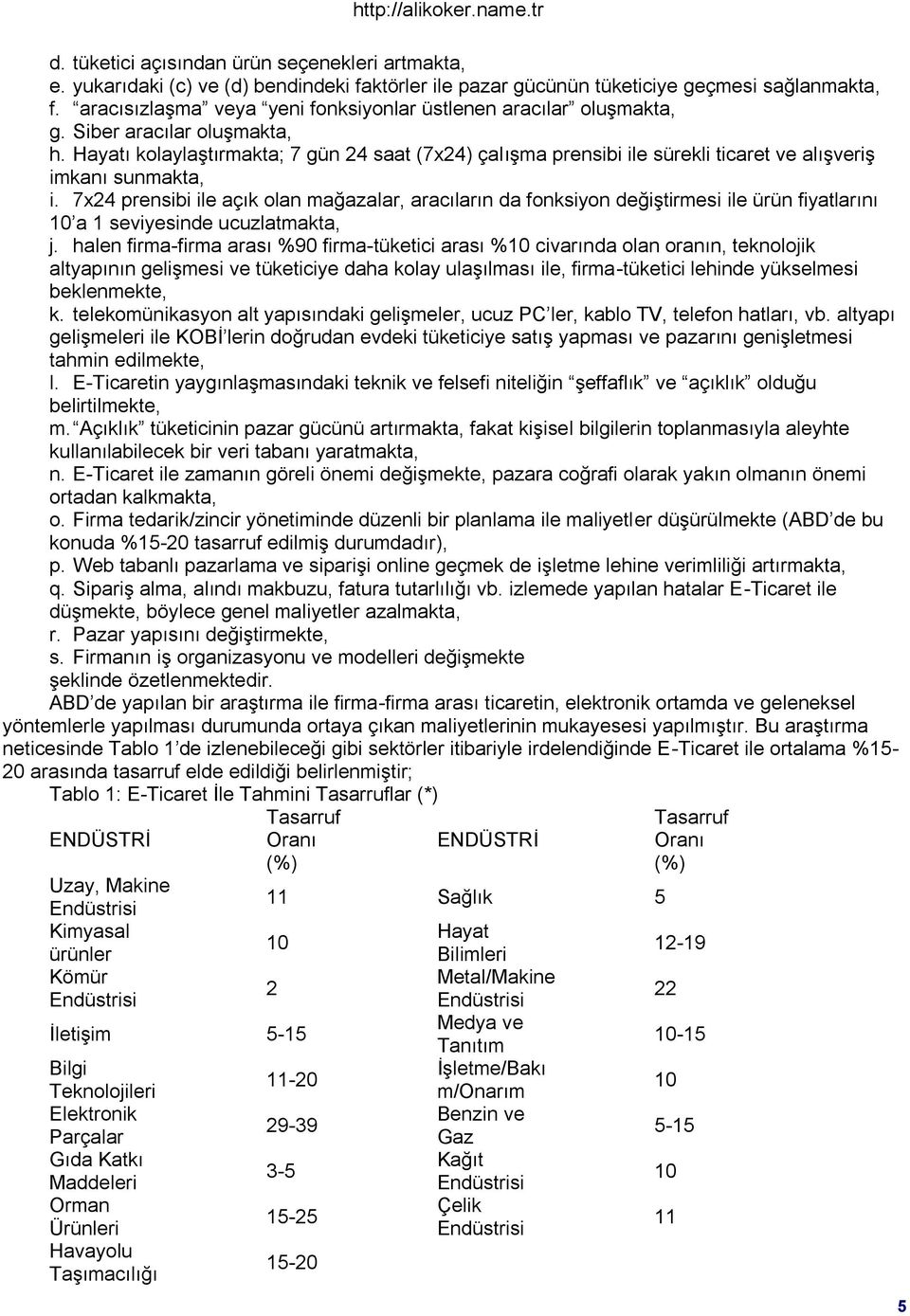 Hayatı kolaylaģtırmakta; 7 gün 24 saat (7x24) çalıģma prensibi ile sürekli ticaret ve alıģveriģ imkanı sunmakta, i.