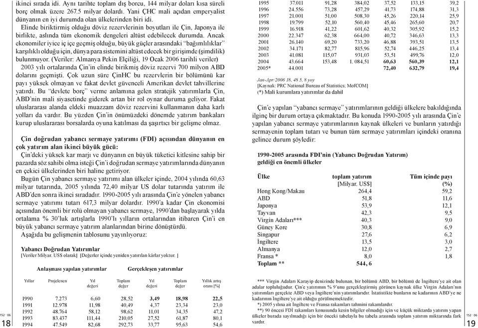 Elinde biriktirmiş olduğu döviz rezervlerinin boyutları ile Çin, Japonya ile birlikte, aslında tüm ekonomik dengeleri altüst edebilecek durumda.