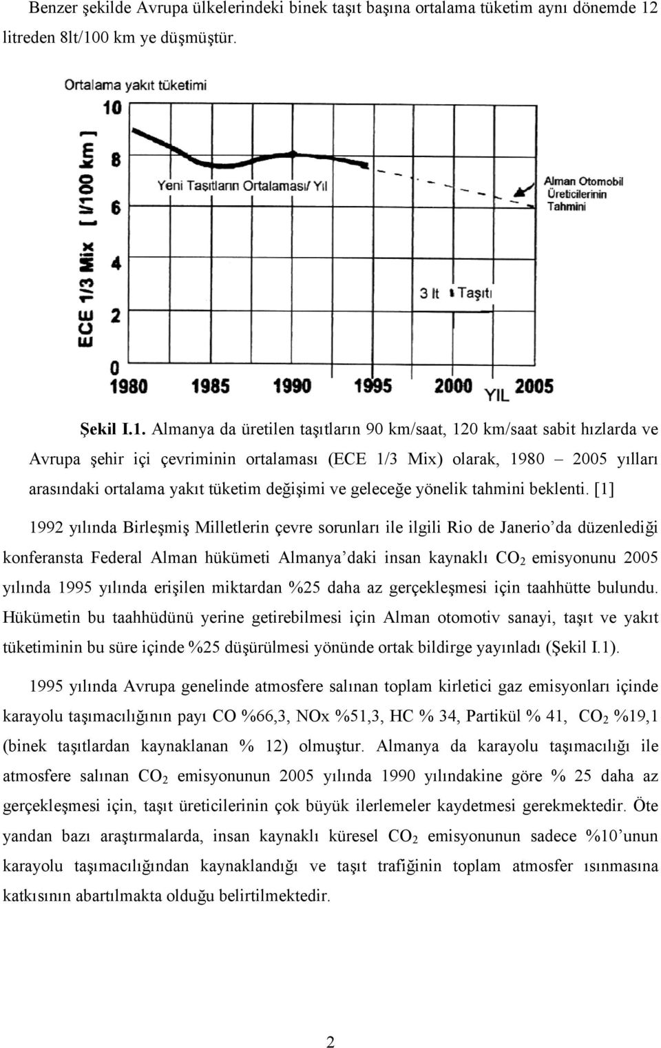 0 km ye dümütür. ekil I.1.