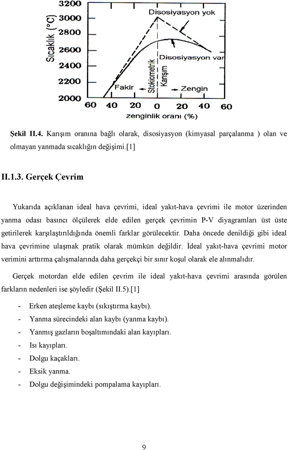 nda önemli farklar görülecektir. Daha öncede denildi i gibi ideal hava çevrimine ulamak pratik olarak mümkün de ildir.