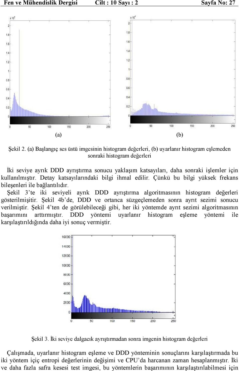 için kullanılmıştır. Detay katsayılarındaki bilgi ihmal edilir. Çünkü bu bilgi yüksek frekans bileşenleri ile bağlantılıdır.