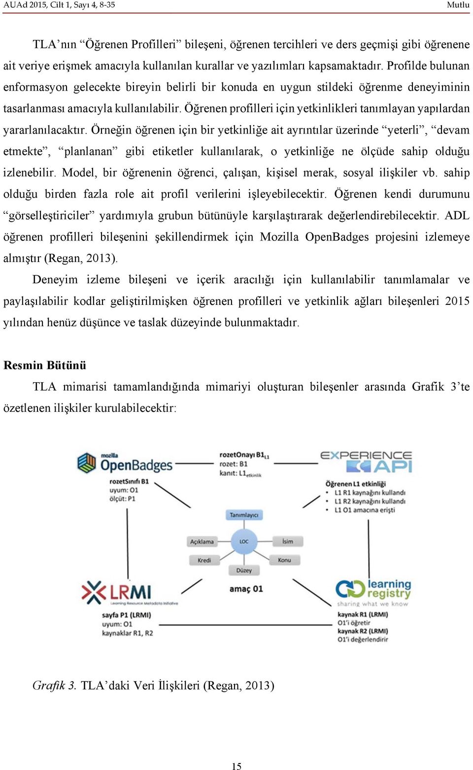 Öğrenen profilleri için yetkinlikleri tanımlayan yapılardan yararlanılacaktır.