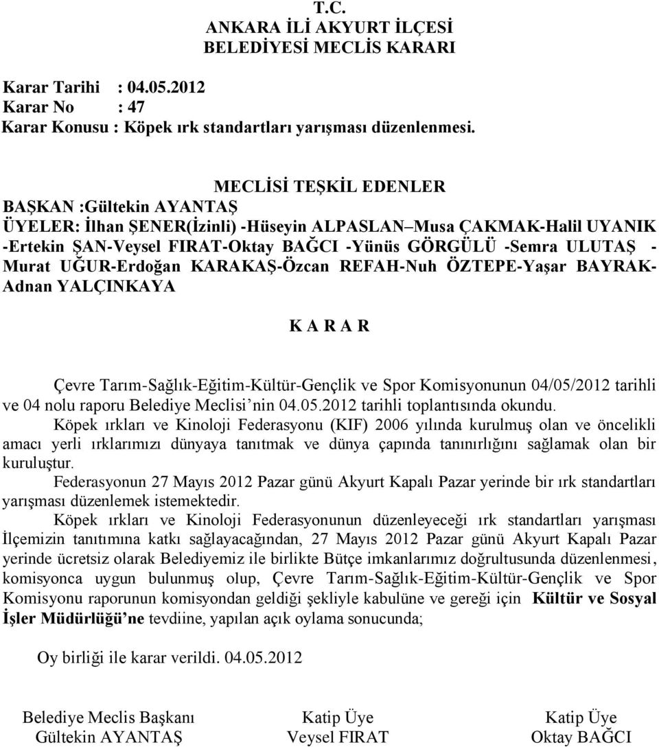 Köpek ırkları ve Kinoloji Federasyonu (KIF) 2006 yılında kurulmuş olan ve öncelikli amacı yerli ırklarımızı dünyaya tanıtmak ve dünya çapında tanınırlığını sağlamak olan bir kuruluştur.