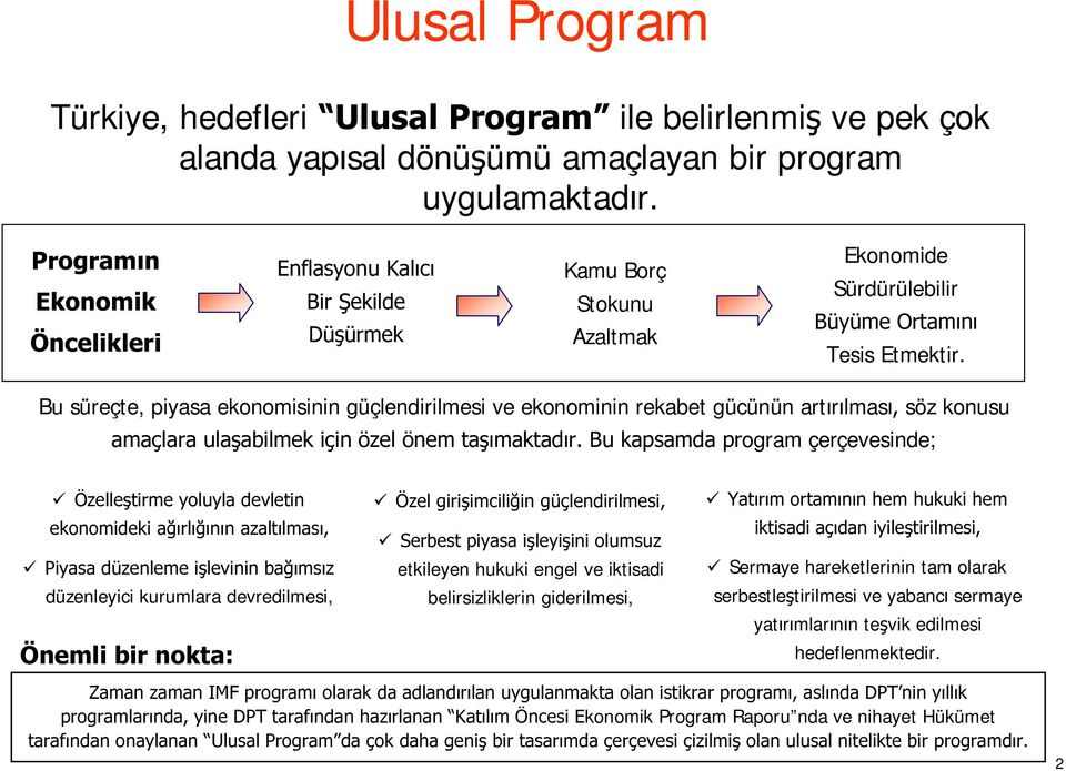 Bu süreçte, piyasa ekonomisinin güçlendirilmesi ve ekonominin rekabet gücünün artõrõlmasõ söz konusu DPDoODUDXODúDELOPHNLoLQ ]HO QHPWDúÕPDNWDGÕU%XNDSVDPGDSUogram çerçevesinde; 9