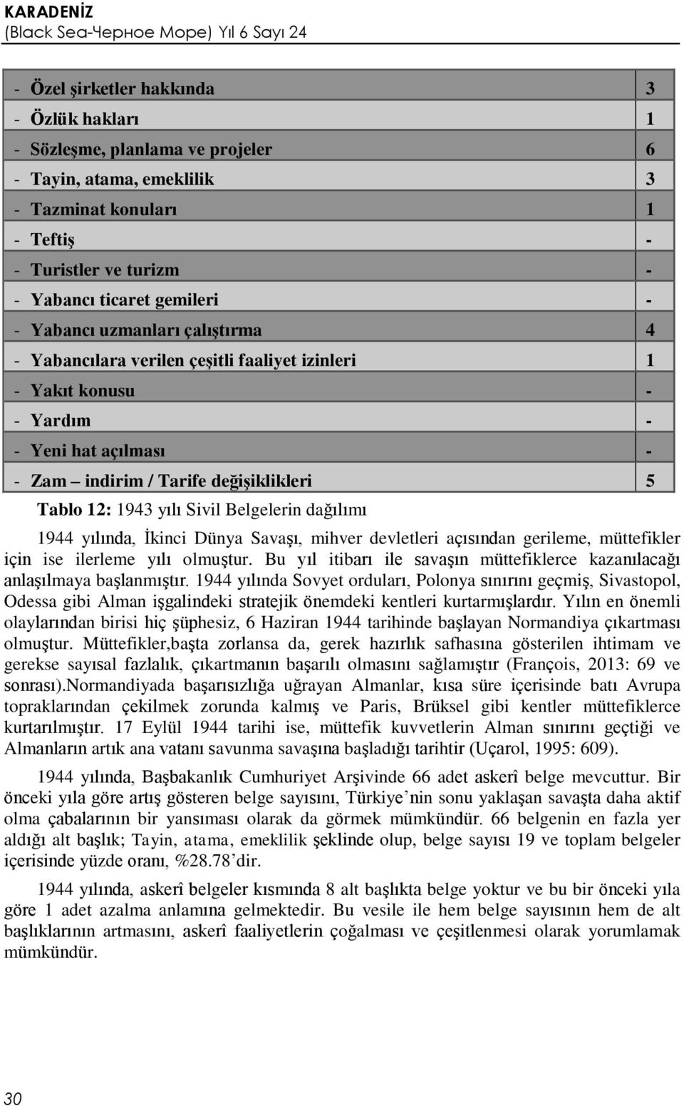 Belgelerin dağılımı 1944 yılında, İkinci Dünya Savaşı, mihver devletleri açısından gerileme, müttefikler için ise ilerleme yılı olmuştur.