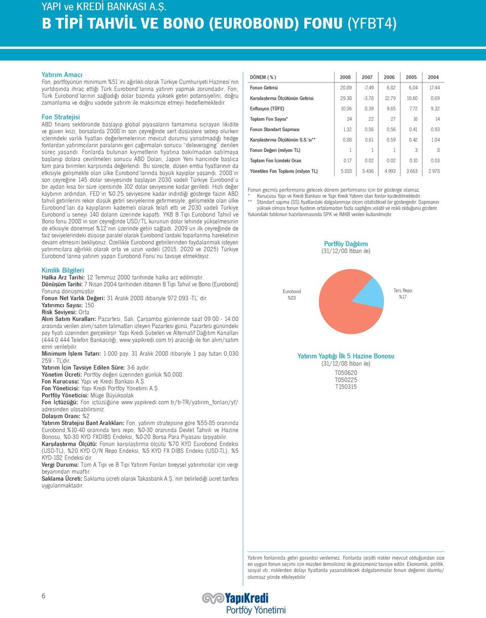 zorundadır. Fon, Türk Eurobond larının sağladığı dolar bazında yüksek getiri potansiyelini, doğru zamanlama ve doğru vadede yatırım ile maksimize etmeyi hedeflemektedir.