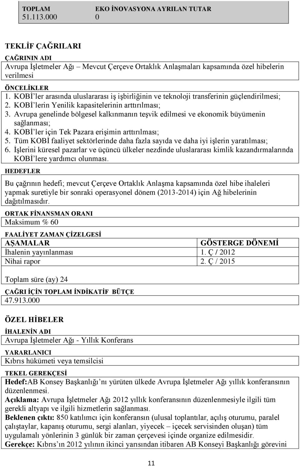 Avrupa genelinde bölgesel kalkınmanın teşvik edilmesi ve ekonomik büyümenin sağlanması; 4. KOBİ ler için Tek Pazara erişimin arttırılması; 5.