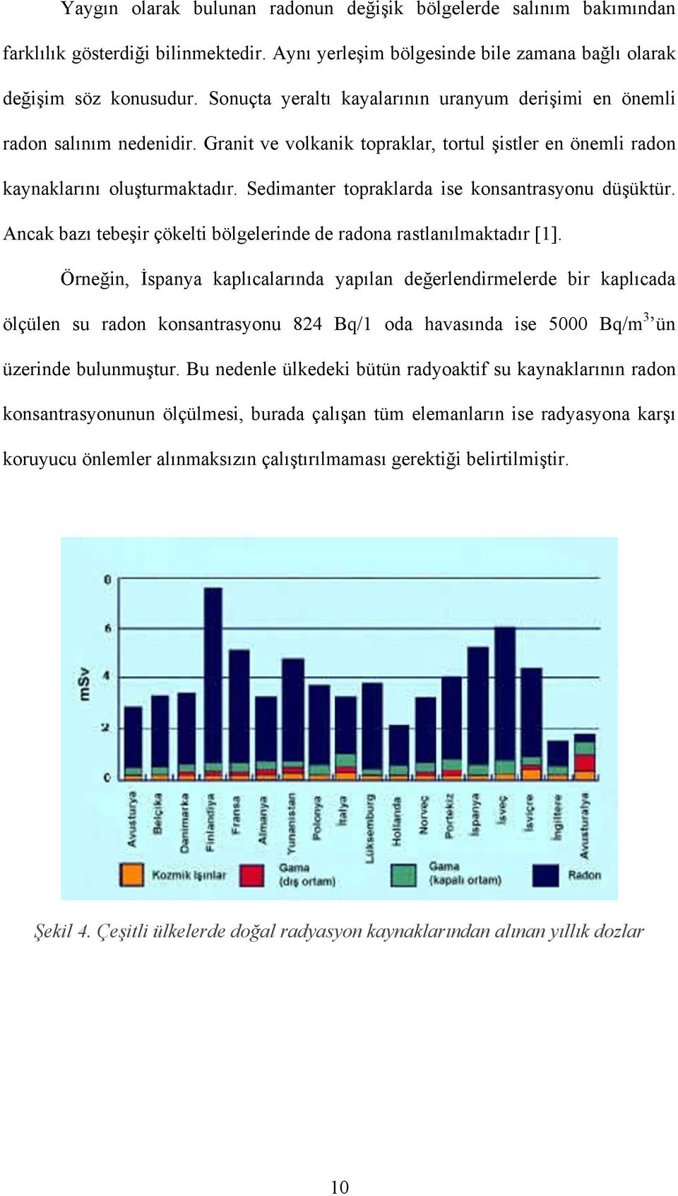 Sedimanter topraklarda ise konsantrasyonu düşüktür. Ancak bazı tebeşir çökelti bölgelerinde de radona rastlanılmaktadır [1].