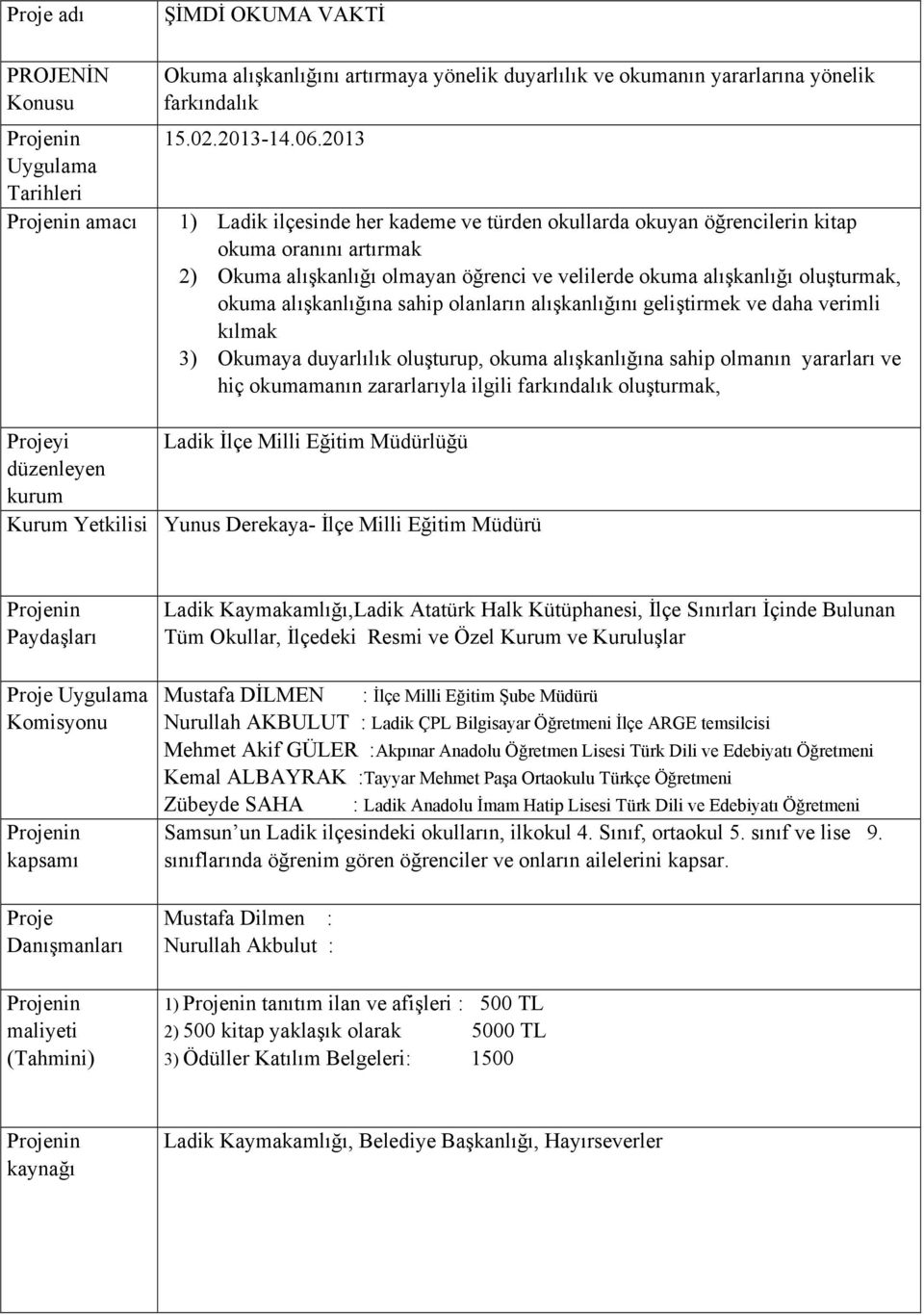 alışkanlığına sahip olanların alışkanlığını geliştirmek ve daha verimli kılmak 3) Okumaya duyarlılık oluşturup, okuma alışkanlığına sahip olmanın yararları ve hiç okumamanın zararlarıyla ilgili