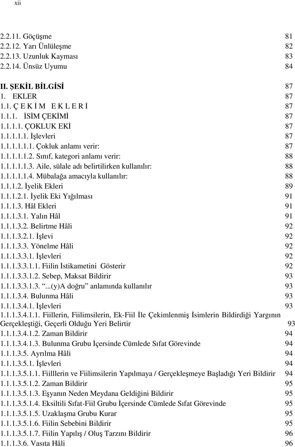 Mübalağa amacıyla kullanılır: 88 1.1.1.2. İyelik Ekleri 89 1.1.1.2.1. İyelik Eki Yığılması 91 1.1.1.3. Hâl Ekleri 91 1.1.1.3.1. Yalın Hâl 91 1.1.1.3.2. Belirtme Hâli 92 1.1.1.3.2.1. İşlevi 92 1.1.1.3.3. Yönelme Hâli 92 1.