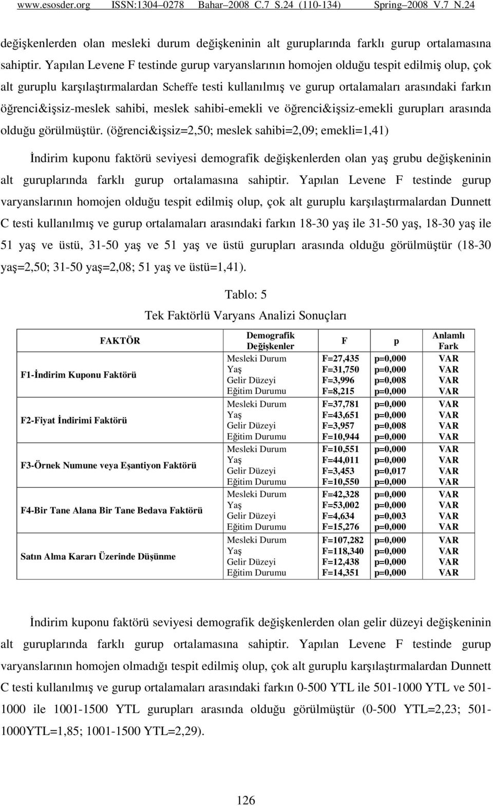 öğrenci&işsiz-meslek sahibi, meslek sahibi-emekli ve öğrenci&işsiz-emekli gurupları arasında olduğu görülmüştür.