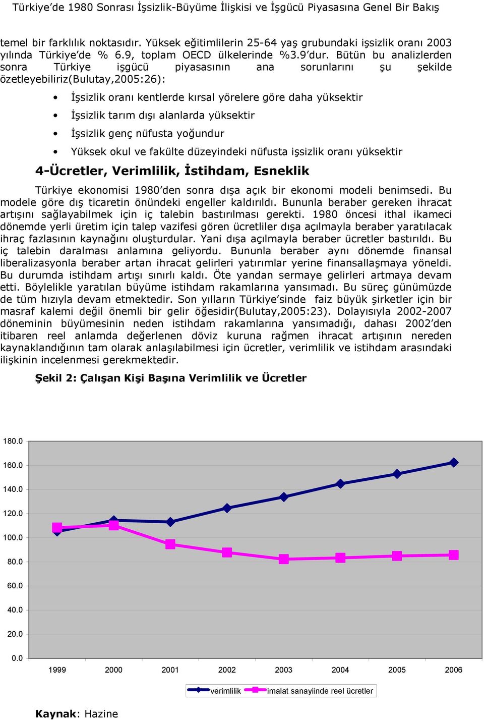 sizlik oran kentlerde krsal yörelere göre daha yüksektir!sizlik tarm d alanlarda yüksektir!