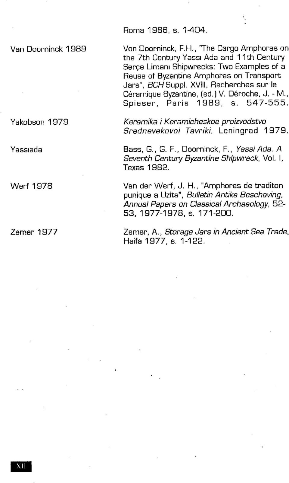 XVIII, Recherches sur le Céramique Byzantine, (ed.) V. Déroche. J. - M., Spieser, Paris 1989, s. 547-555. Keramika i Keramicheskoe proizvodstvo Srednevekovoi Tavriki. Leningrad 1979. Bass. G.. G. F.