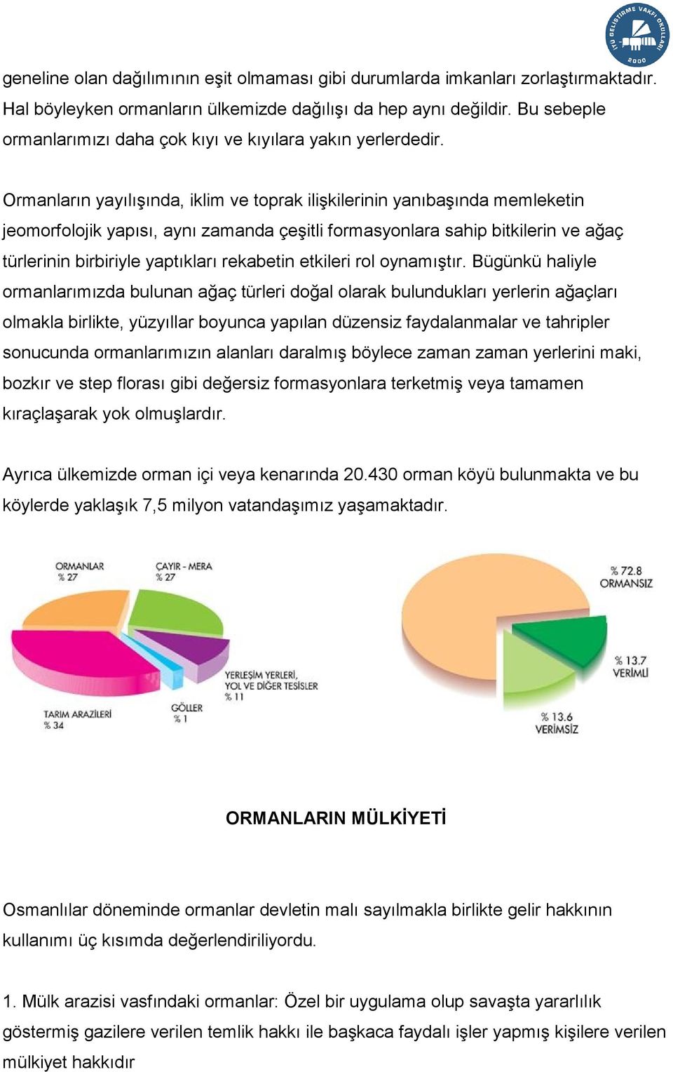 Ormanların yayılışında, iklim ve toprak ilişkilerinin yanıbaşında memleketin jeomorfolojik yapısı, aynı zamanda çeşitli formasyonlara sahip bitkilerin ve ağaç türlerinin birbiriyle yaptıkları