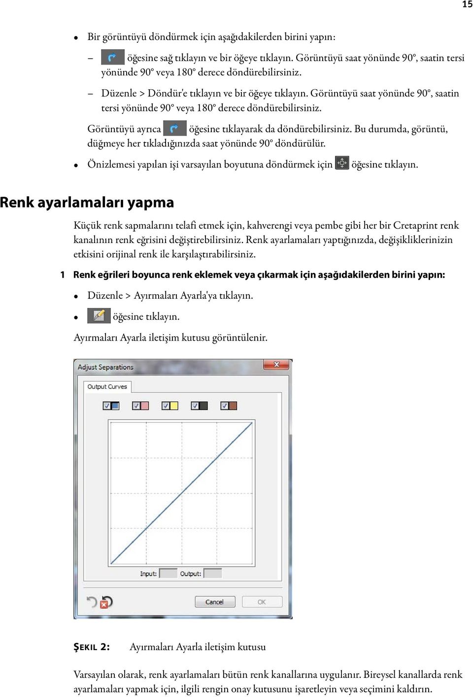 Bu durumda, görüntü, düğmeye her tıkladığınızda saat yönünde 90 döndürülür. Önizlemesi yapılan işi varsayılan boyutuna döndürmek için öğesine tıklayın.