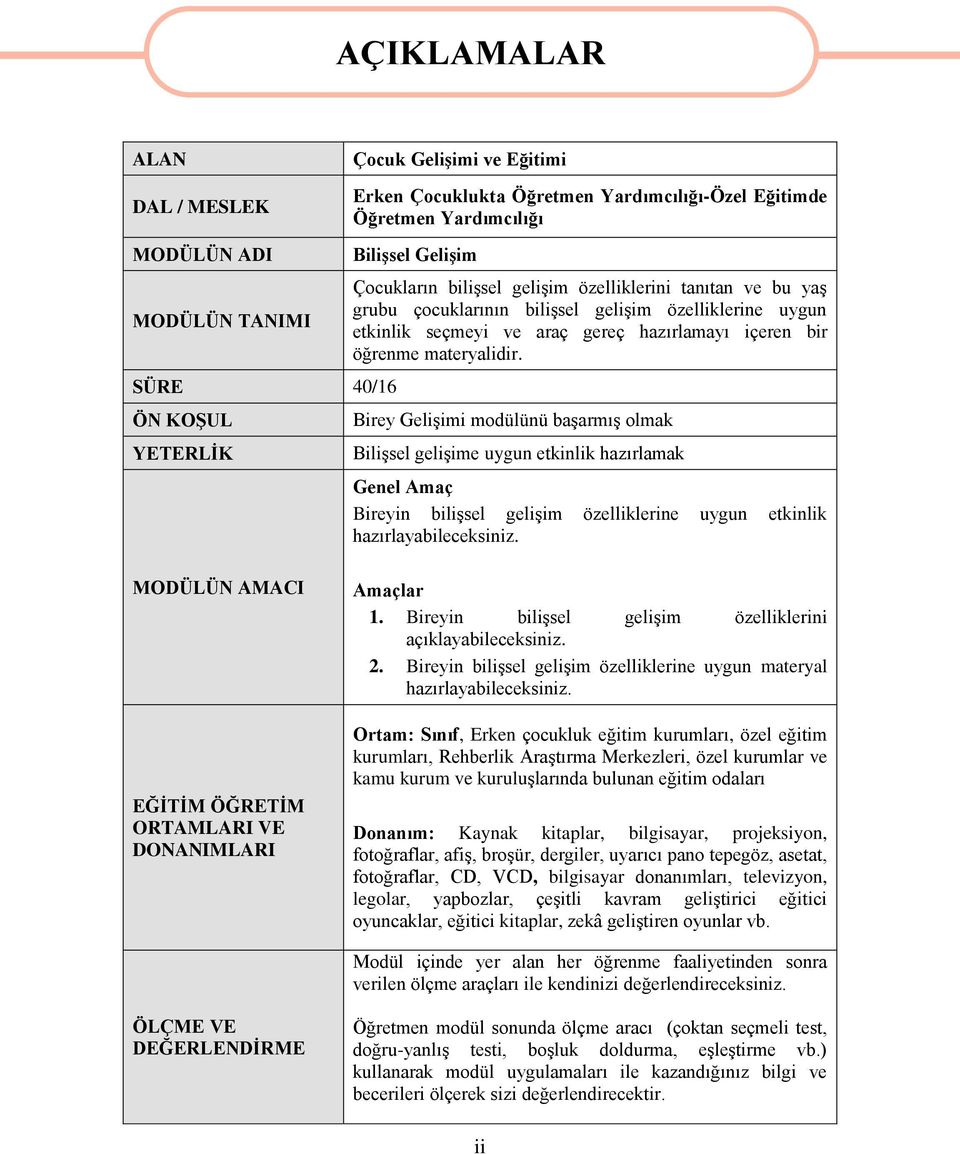 materyalidir. Birey Gelişimi modülünü başarmış olmak Bilişsel gelişime uygun etkinlik hazırlamak Genel Amaç Bireyin bilişsel gelişim özelliklerine uygun etkinlik hazırlayabileceksiniz.