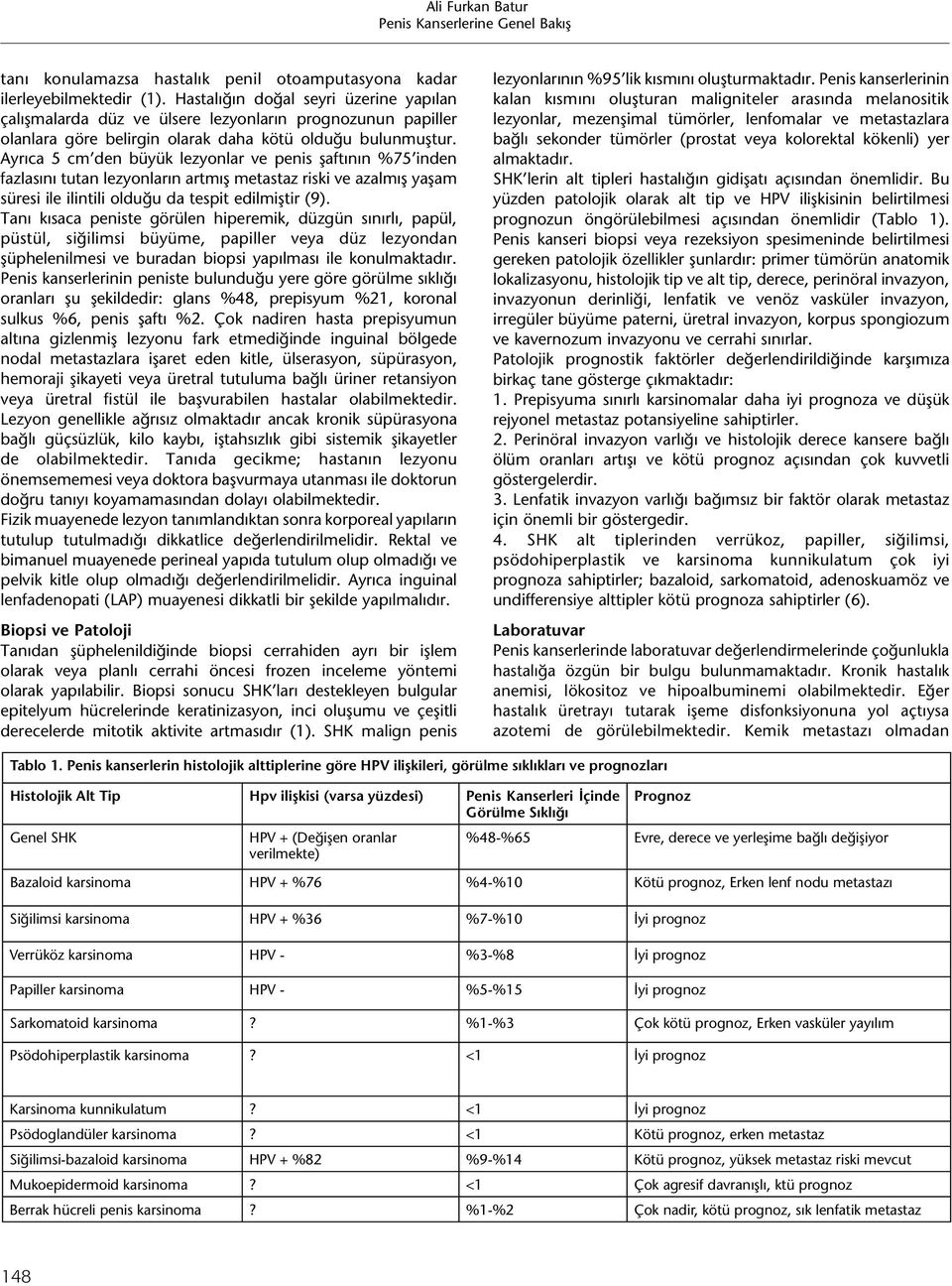 Ayrıca 5 cm den büyük lezyonlar ve penis şaftının %75 inden fazlasını tutan lezyonların artmış metastaz riski ve azalmış yaşam süresi ile ilintili olduğu da tespit edilmiştir (9).