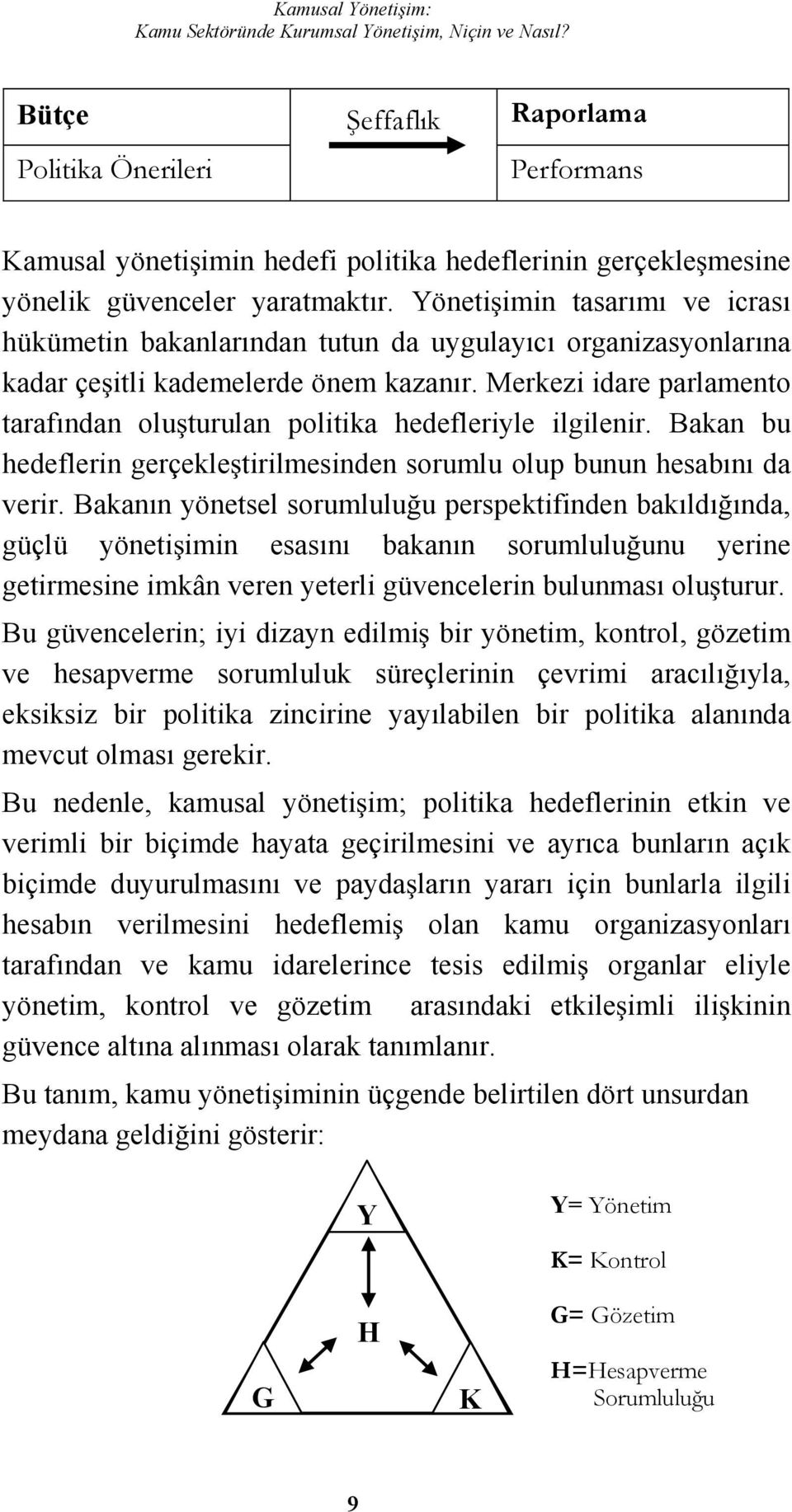 Yönetiimin tasarımı ve icrası hükümetin bakanlarından tutun da uygulayıcı organizasyonlarına kadar çeitli kademelerde önem kazanır.