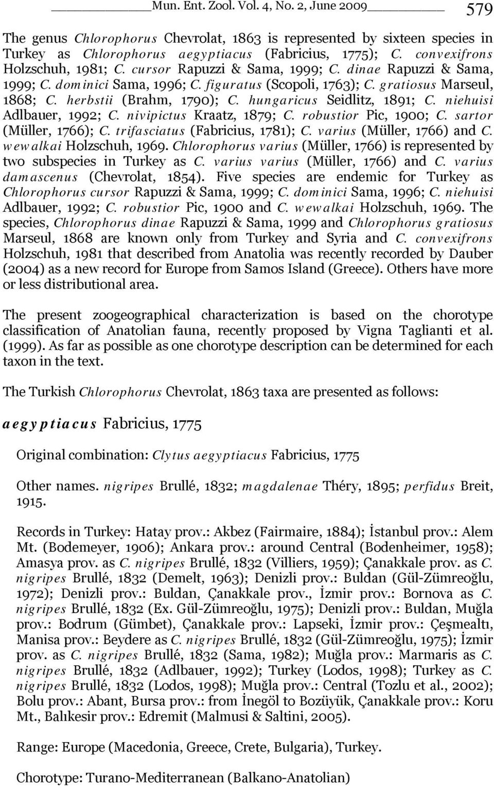 hungaricus Seidlitz, 1891; C. niehuisi Adlbauer, 1992; C. nivipictus Kraatz, 1879; C. robustior Pic, 1900; C. sartor (Müller, 1766); C. trifasciatus (Fabricius, 1781); C. varius (Müller, 1766) and C.