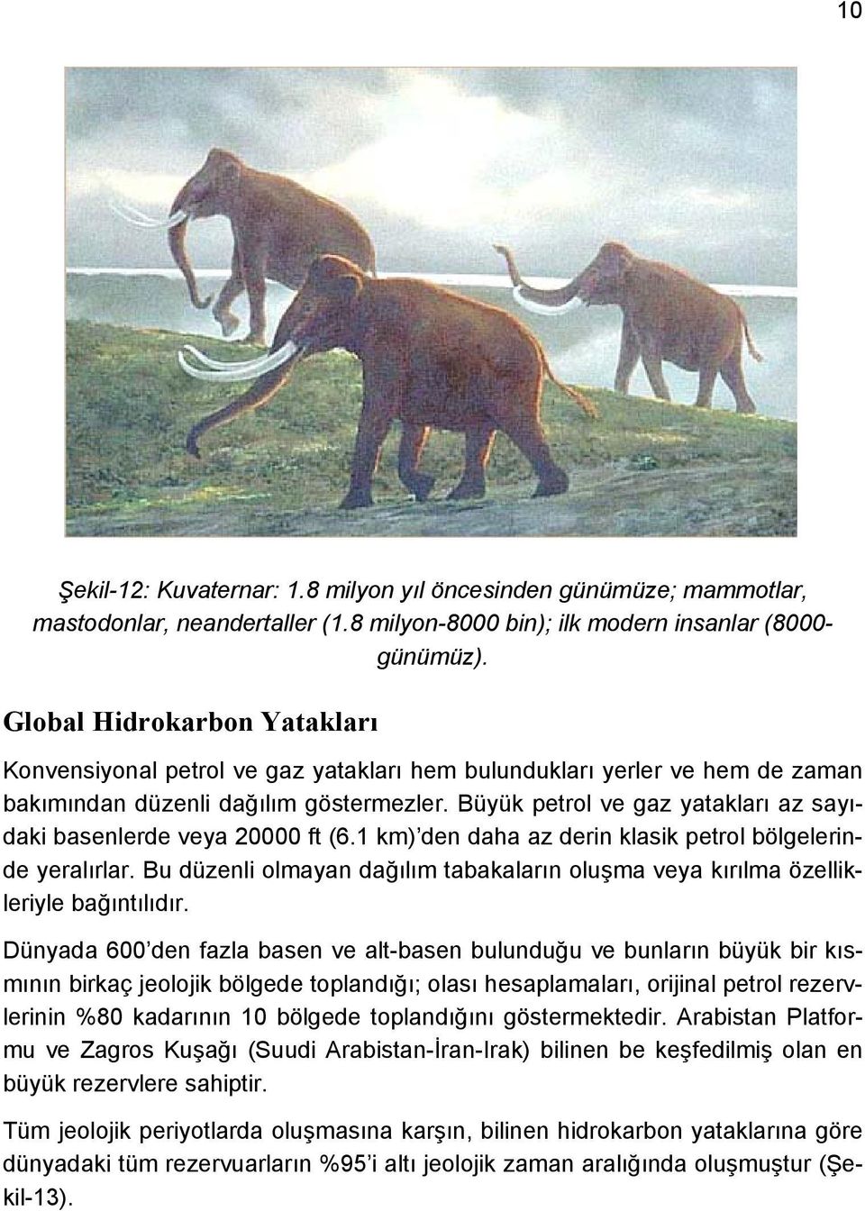 Büyük petrol ve gaz yatakları az sayıdaki basenlerde veya 20000 ft (6.1 km) den daha az derin klasik petrol bölgelerinde yeralırlar.