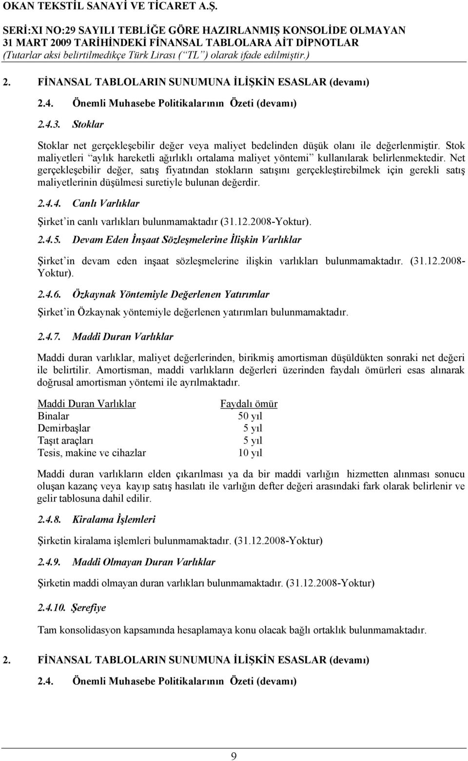 Net gerçekleşebilir değer, satış fiyatından stokların satışını gerçekleştirebilmek için gerekli satış maliyetlerinin düşülmesi suretiyle bulunan değerdir. 2.4.