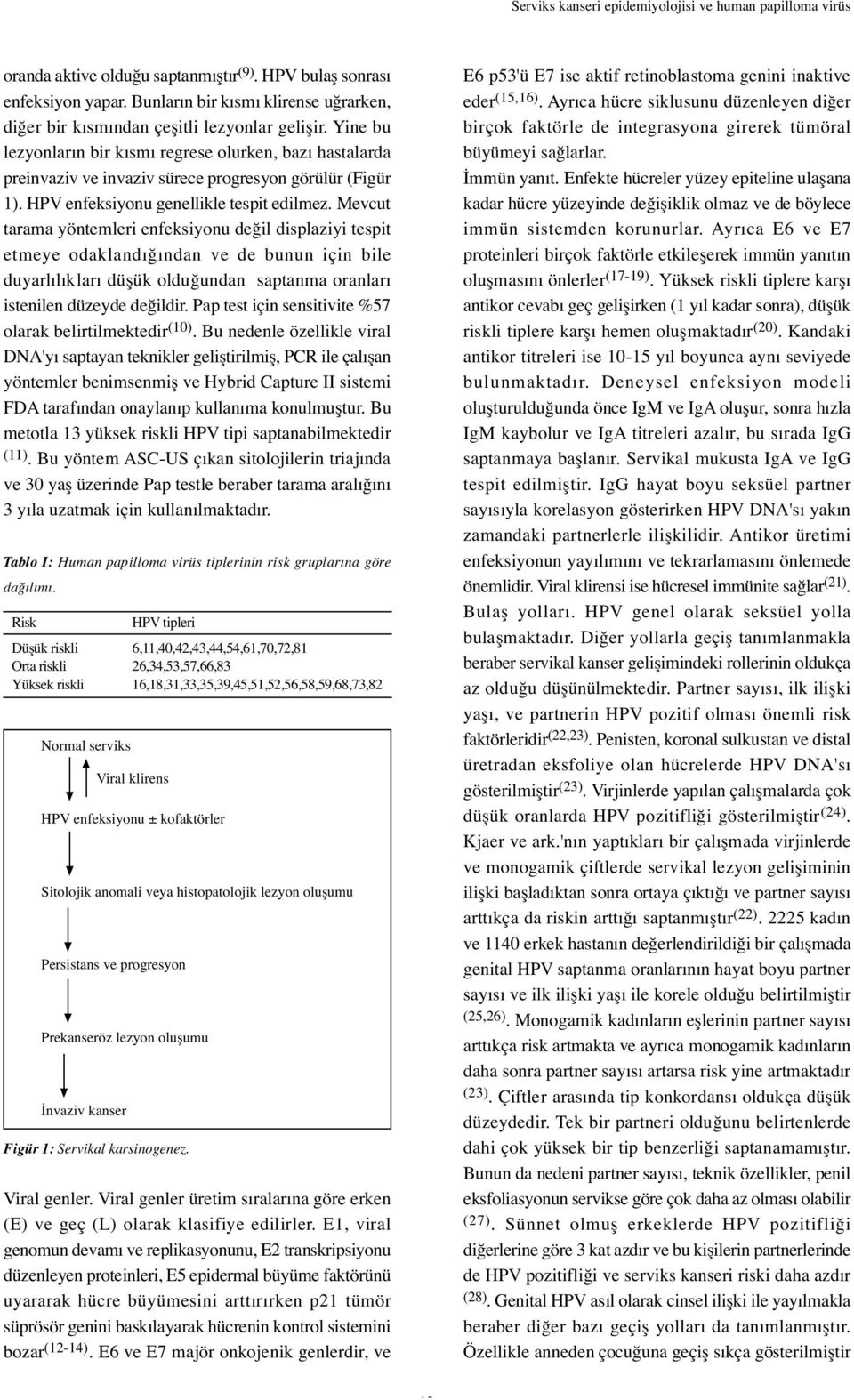 Yine bu lezyonların bir kısmı regrese olurken, bazı hastalarda preinvaziv ve invaziv sürece progresyon görülür (Figür 1). HPV enfeksiyonu genellikle tespit edilmez.