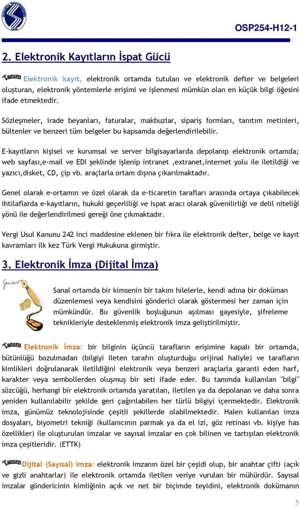 E-kayıtların kişisel ve kurumsal ve server bilgisayarlarda depolanıp elektronik ortamda; web sayfası,e-mail ve EDI şeklinde işlenip intranet,extranet,internet yolu ile iletildiği ve yazıcı,disket,