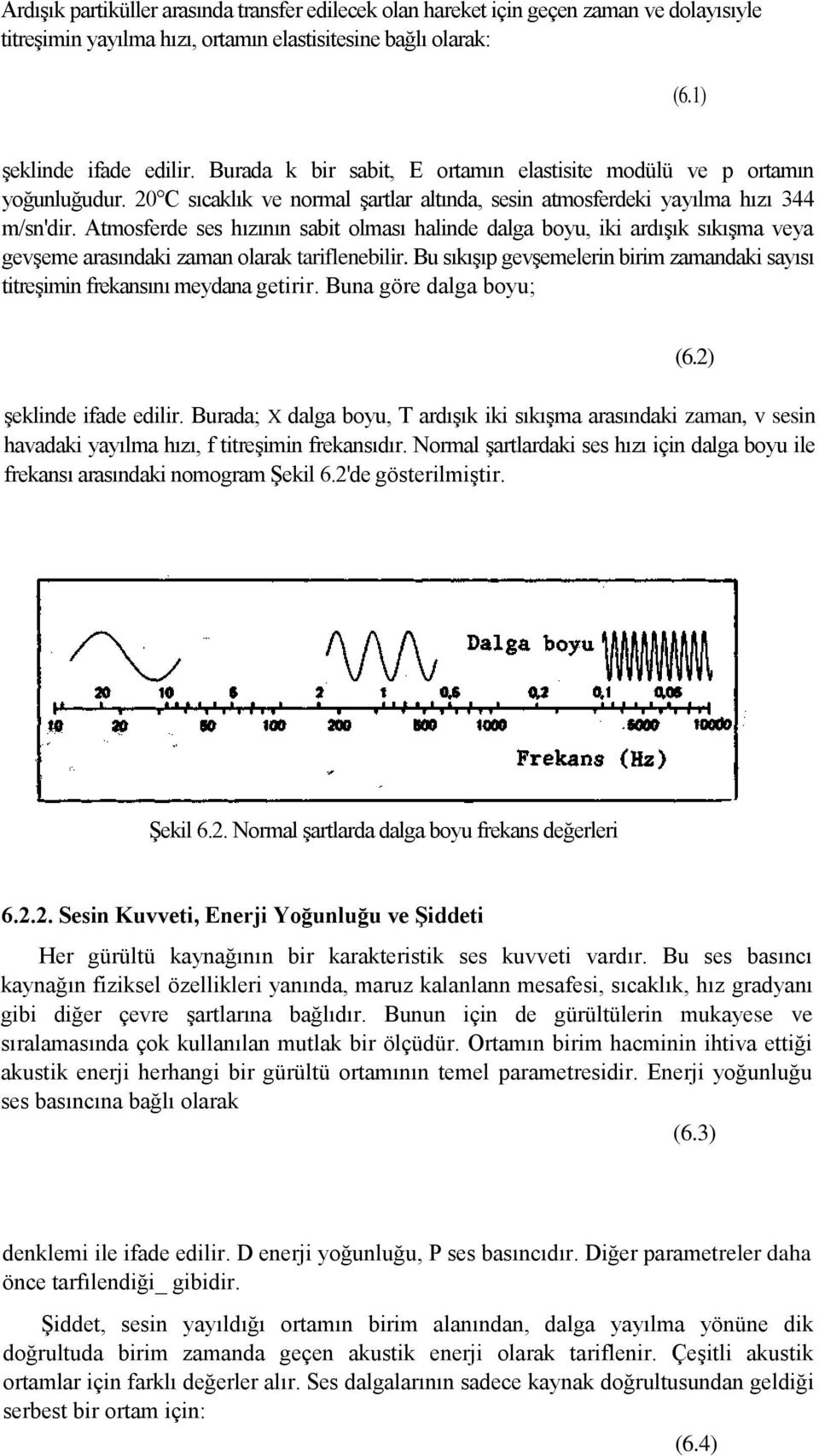 Atmosferde ses hızının sabit olması halinde dalga boyu, iki ardışık sıkışma veya gevşeme arasındaki zaman olarak tariflenebilir.