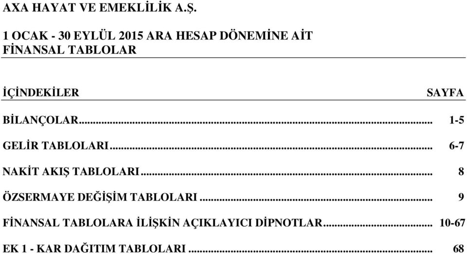 .. 6-7 NAKİT AKIŞ TABLOLARI.