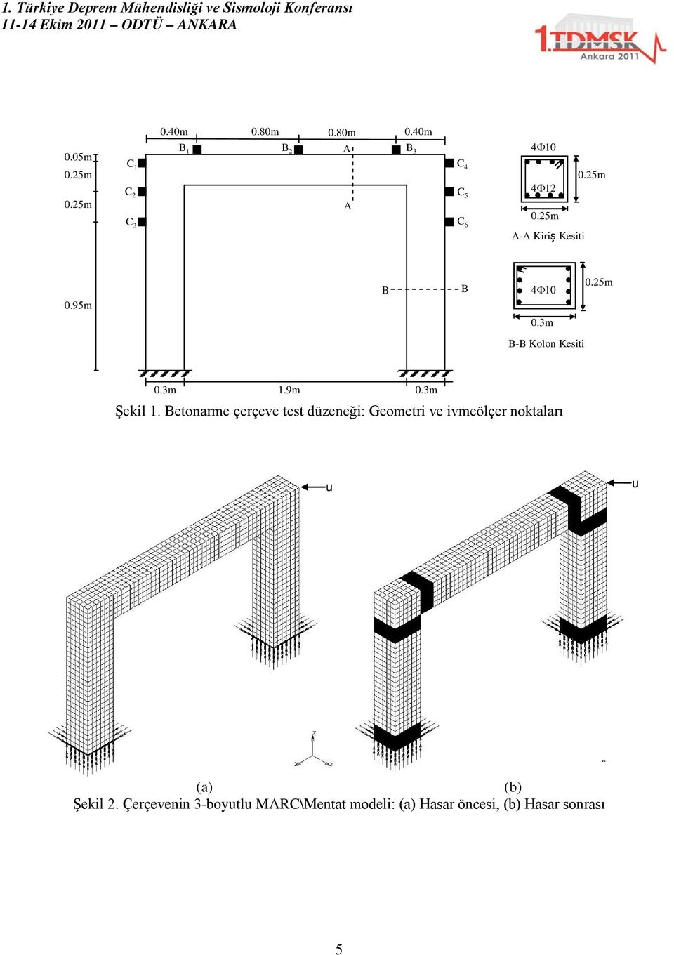 95m B B 4Φ10 0.3m B-B Kolon Kest 0.3m 1.9m 0.3m Şekl 1.