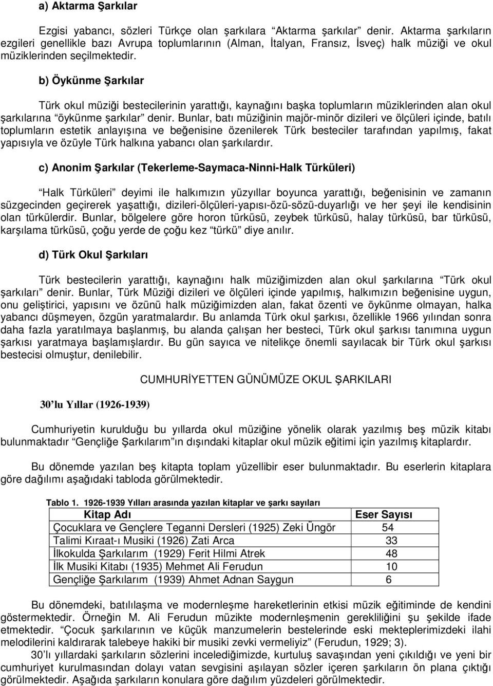 b) Öykünme arkılar Türk okul müzii bestecilerinin yarattıı, kaynaını baka toplumların müziklerinden alan okul arkılarına öykünme arkılar denir.