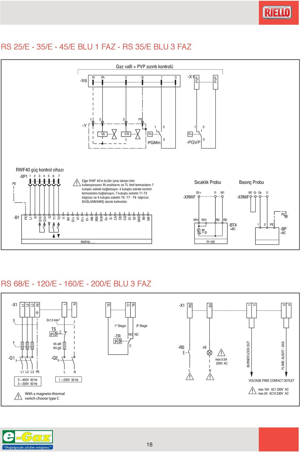 4 kutuplu sokete kontrol termostat n ba lamay n, 7 kutuplu soketin T1-T2 köprüsü ve 4 kutuplu soketin T6 -T7 - T8 köprüsü BA LANMAMIfi olarak kalmal d r.