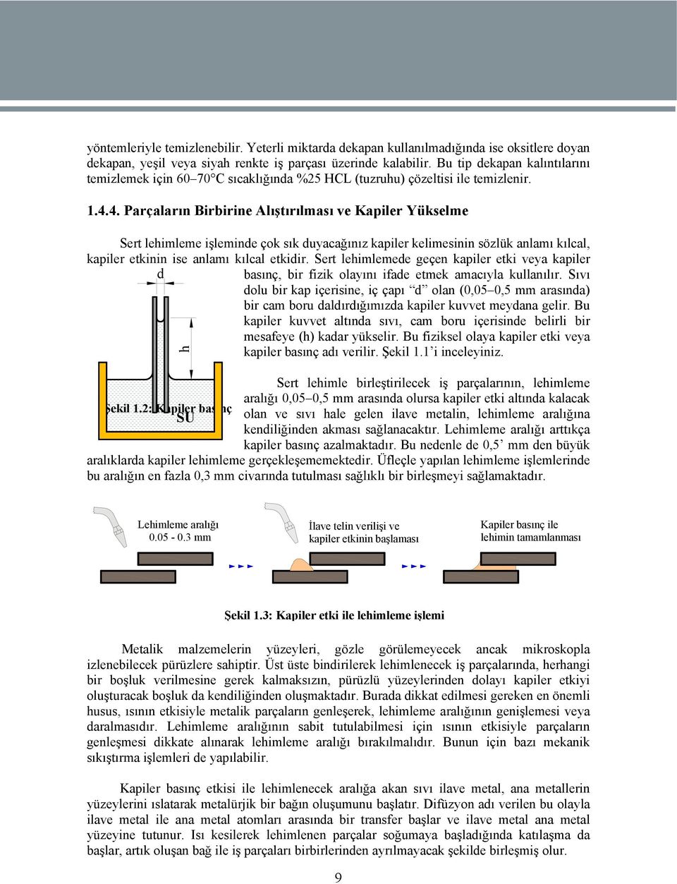 4. Parçaların Birbirine Alıştırılması ve Kapiler Yükselme Sert lehimleme işleminde çok sık duyacağınız kapiler kelimesinin sözlük anlamı kılcal, kapiler etkinin ise anlamı kılcal etkidir.