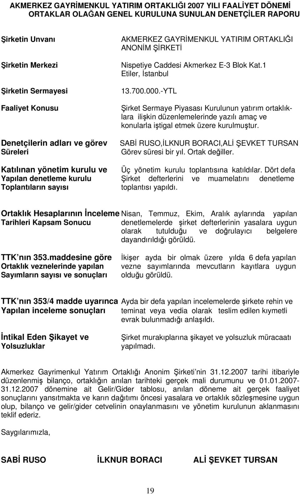 -YTL Şirket Sermaye Piyasası Kurulunun yatırım ortaklıklara ilişkin düzenlemelerinde yazılı amaç ve konularla iştigal etmek üzere kurulmuştur.