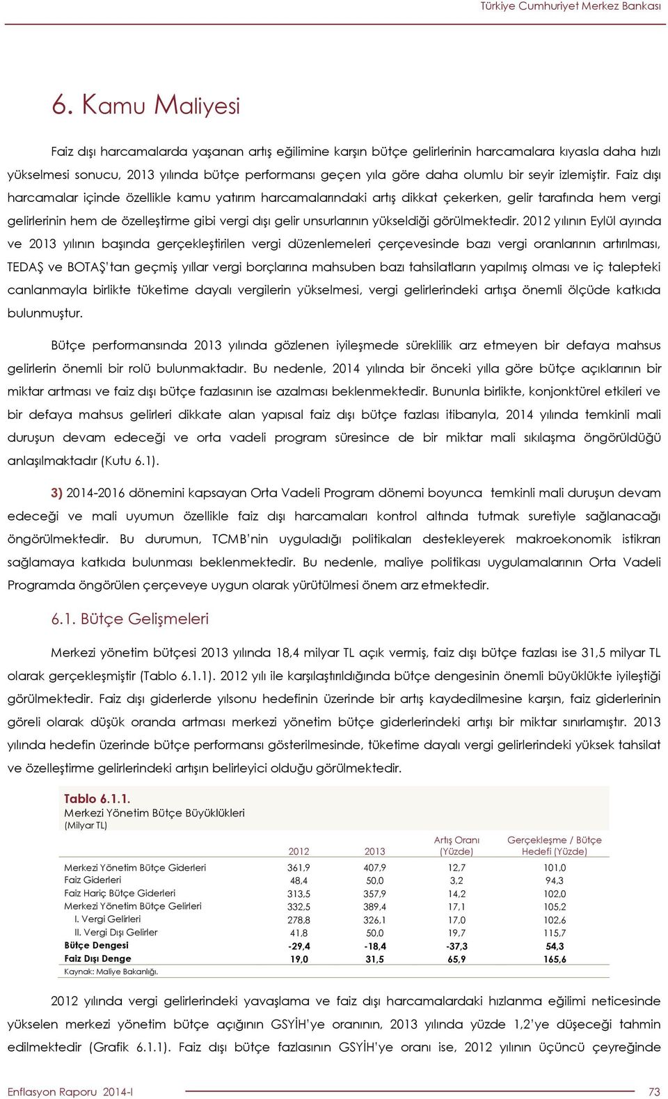 Faiz dışı harcamalar içinde özellikle kamu yatırım harcamalarındaki artış dikkat çekerken, gelir tarafında hem vergi gelirlerinin hem de özelleştirme gibi vergi dışı gelir unsurlarının yükseldiği